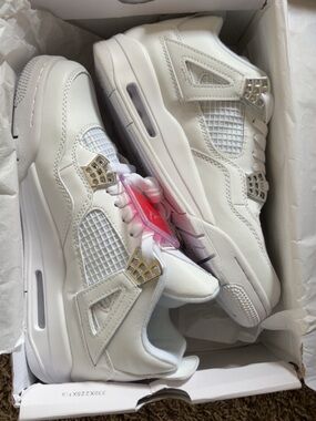 Nike White Air Jordan 4 Style Sneakers